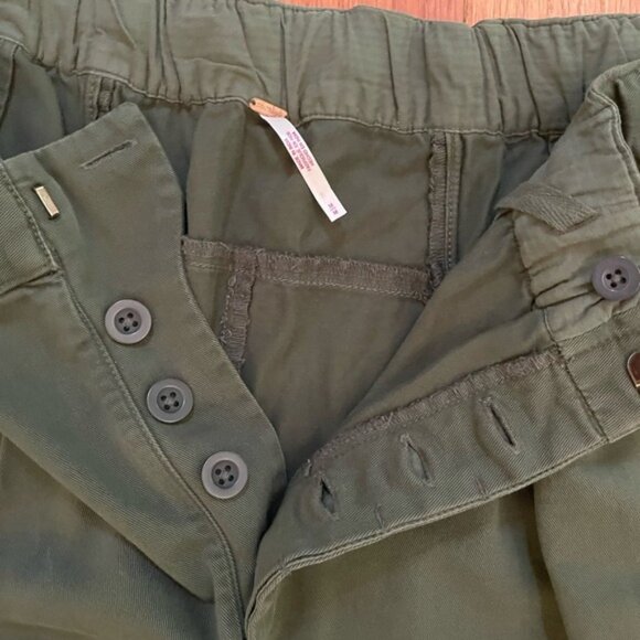 Free People Wide Leg Cuffed After Love Roll Cuff Size Medium Pleated High Rise - Picture 12 of 16